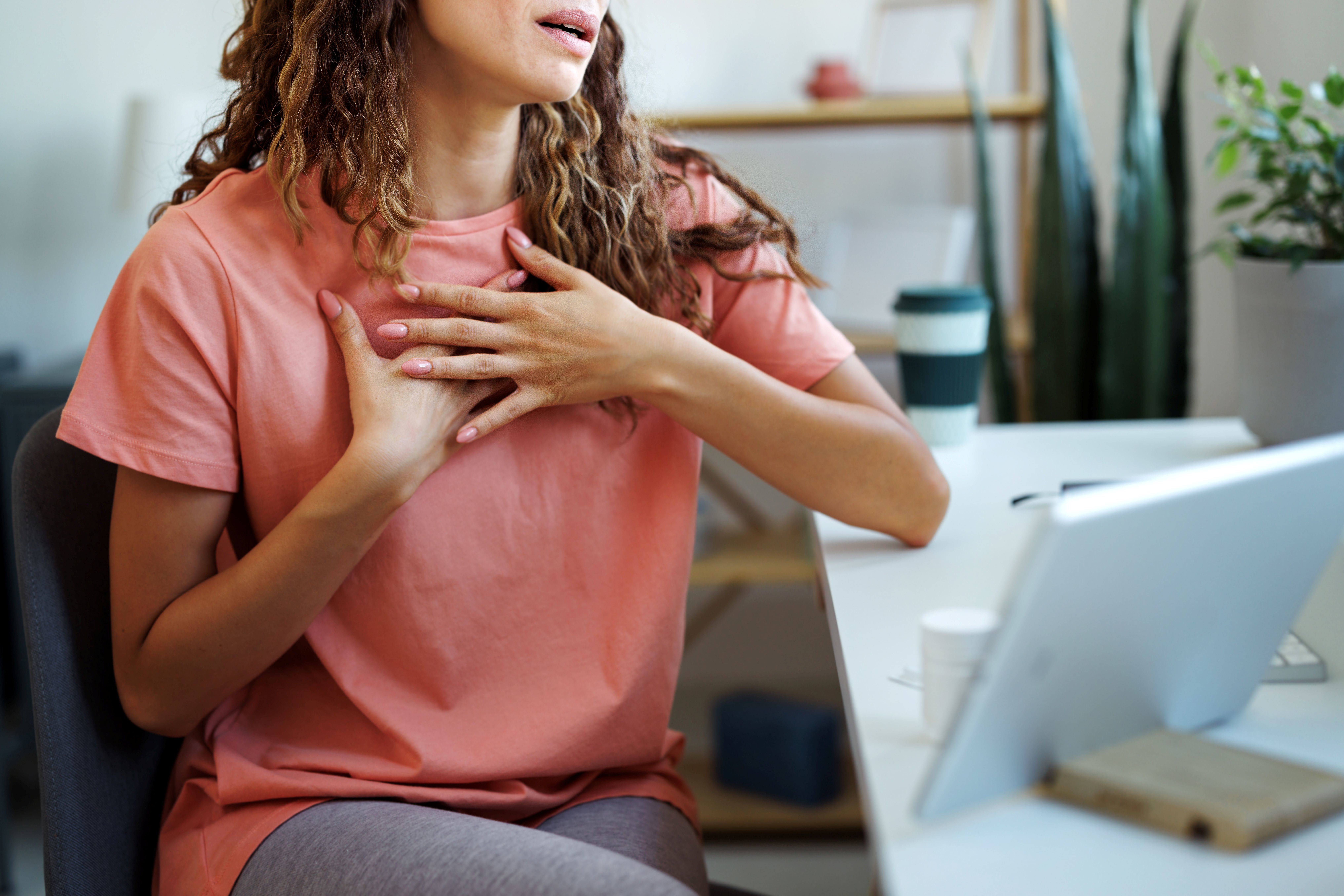 Woman handonheart